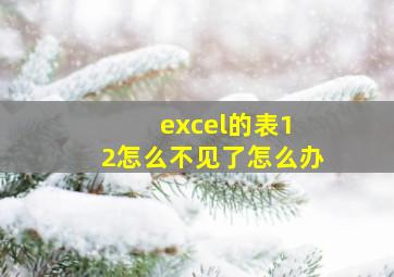 excel的表1 2怎么不见了怎么办